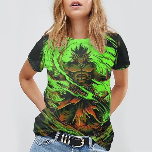 Miniatura 4 de Saiyajin Broly - Camisetas casuales para hombre, manga corta, unisex, cuello redondo, camisetas para jóvenes y adultos