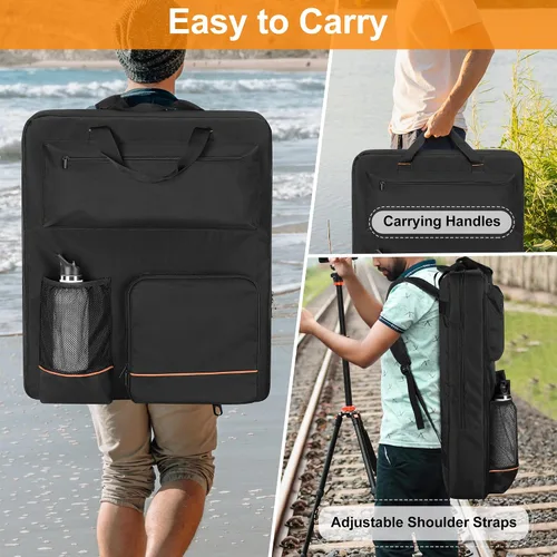 Miniatura 5 de HODRANT Bolsa de almacenamiento para paneles solares, mochila de viaje compatible con Jackery SolarSaga 100W 100X 200W, funda de transporte