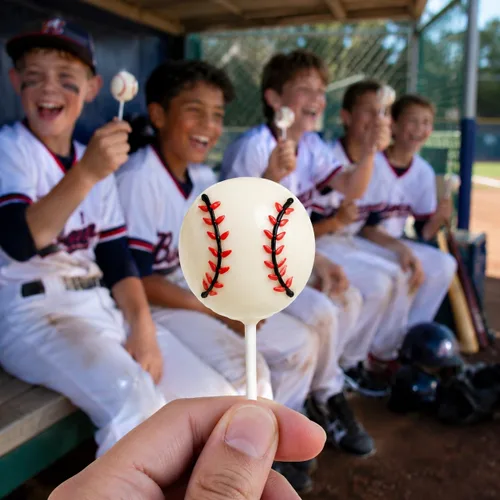 Miniatura 4 de 12 paletas de béisbol con ventosas de caramelo, pintadas a mano individualmente envueltas para fiestas de cumpleaños, regalos deportivos de 0.71 oz
