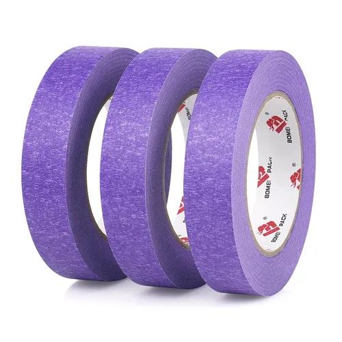 Miniatura 9 de BOMEI PACK Cinta adhesiva para pintores morados de 0.94 pulgadas x 60 yardas, cinta adhesiva decorativa de fácil extracción para 14 días