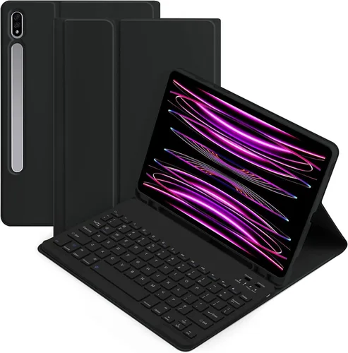 Miniatura 6 de kaidisen Funda con teclado retroiluminado colorido para Galaxy Tab S6 Lite de 10.4 pulgadas con teclado magnético desmontable Bluetooth RGB