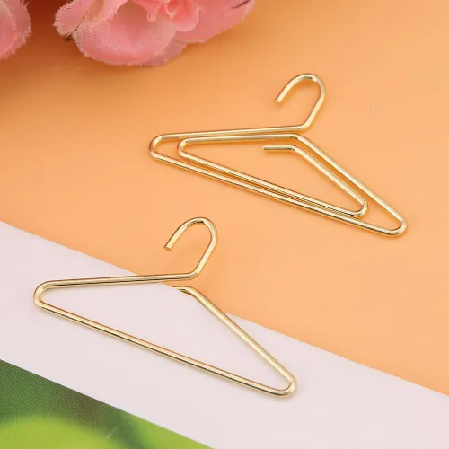 Miniatura 7 de 12 clips de papel con forma de colgador, marcapáginas de alambre de metal, clip organizador de documentos, suministros de papelería para oficina