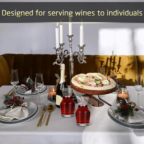Miniatura 4 de Remagr Paquete de 3 Jarras de Vino de Vidrio de Una Sola Porción Pequeñas Mini Jarras Decantador de Vino Individual de Repuesto para Cenas, Fiestas