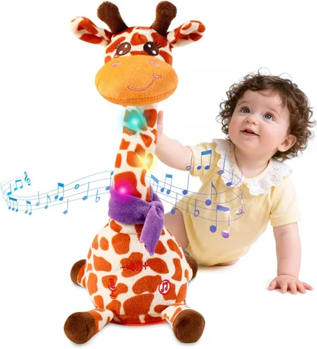 Miniatura 14 de Jirafa de Peluche Bailarina Juguetes para Bebé Cantando Canciones Juguete para Niños Pequeños Repite Lo Que Dices Juguete Musical Brillante