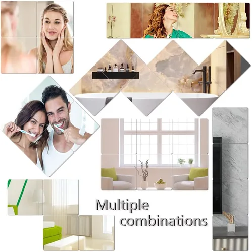 Miniatura 7 de Azulejos de espejo de pared, azulejos de longitud completa, espejo flexible de cuerpo completo para dormitorio, sala de estar, espejos acrílicos
