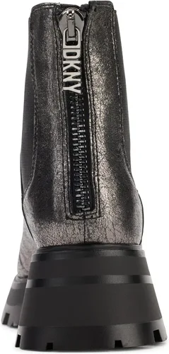 Miniatura 2 de DKNY Botas de combate de cuero liso metálico para mujer