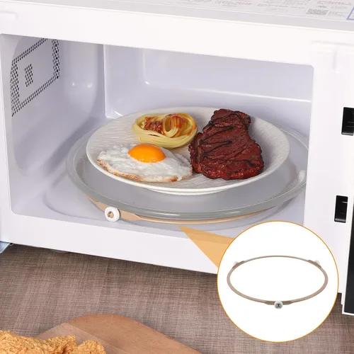 Miniatura 7 de Anillo giratorio de microondas de 8.74 pulgadas con rodillos de 0.591 in, anillo universal para horno de microondas, bandeja giratoria de repuesto