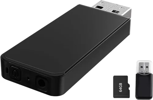 Mini cámara de 64GB 1080P, cámara de niñera de seguridad para interiores y hogar, con detección de movimiento, sin WiFi