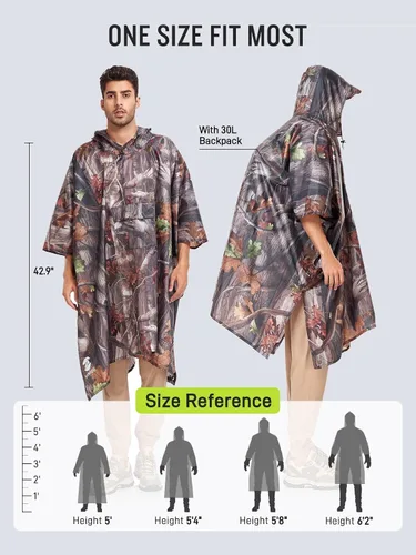 Miniatura 3 de Impermeable con capucha estilo poncho, para hombres y mujeres
