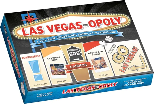 Late for The Sky Las Vegas-Opoly Property - Juego de mesa de intercambio de propiedades - Juego de fiesta familiar con temática de Las Vegas para