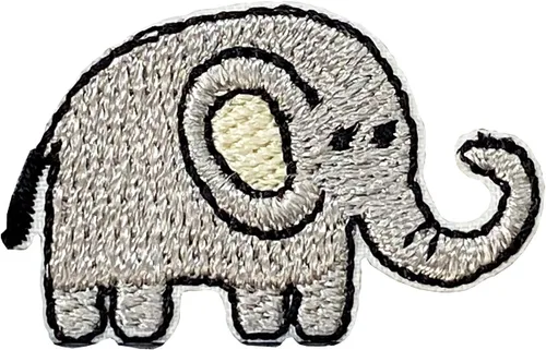 Miniatura 3 de Mini Elefante, Animales, Bordado, Parche termoadhesivo (3/4" x 1-1/8") (1)