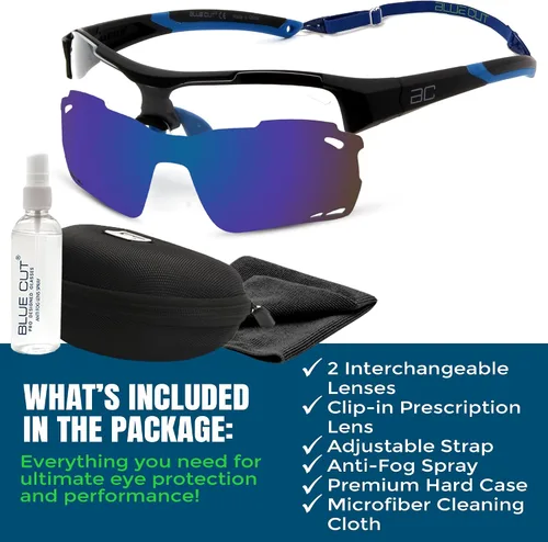 Miniatura 6 de BLUE CUT Sports Safety Goggles Interchangeable Sun Lens Anti Fog UV Protection Indoor Outdoor Pickleball Cycling Basketball