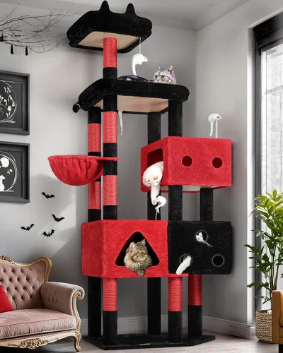 Miniatura 10 de Globlazer Torre para gatos extra grande, árbol para gatos de 81 pulgadas de alto para gatos grandes, 20 libras, torre de rascador para gatos adultos