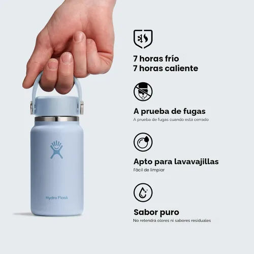 Miniatura 3 de Hydro Flask Micro Bottle - Mini frasco aislado a prueba de fugas para bolso o bolsillo en 6.7 onzas, verde agave