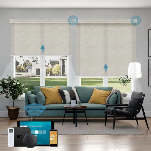 Miniatura 15 de Cortinas enrollables inteligentes de filtrado de luz motorizadas compatibles con HomeKit, persianas inteligentes para ventanas con 1% de apertura