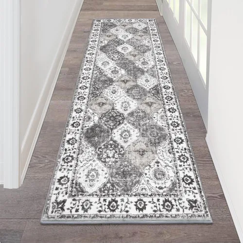 Miniatura 101 de HEBE Alfombra Pasillo 2'x10' Lavable Vintage Desgastada Alfombras de Área Antideslizante Alfombra de Lavandería Boho Alfombras de Piso para Pasillos