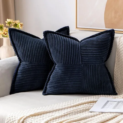 Miniatura 16 de MIULEE - Juego de 2 fundas de almohada decorativas para sofá, cama, sala de estar, 18 x 18 pulgadas, azul bohemio, acentos de estilo bohemio