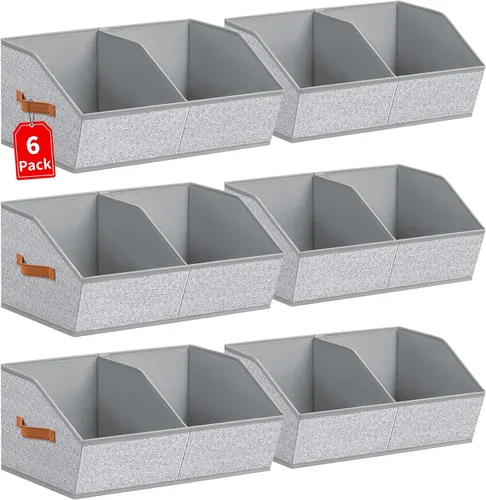 Miniatura 14 de Homsorout Organizadores de Armario y Contenedores de Almacenamiento - Paquete de 4 Contenedores de Almacenamiento Plegables Divididos Trapezoidales