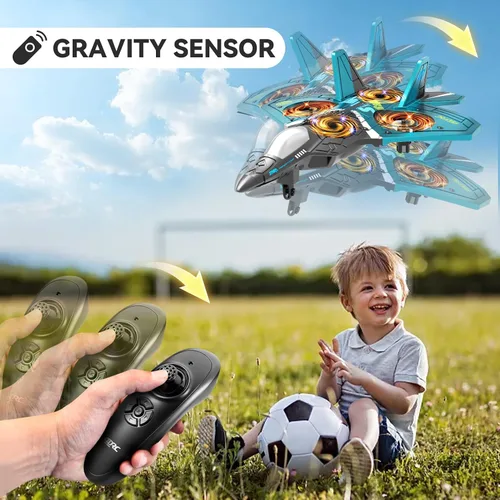 Miniatura 7 de 4DRC V17 Aviones de Control Remoto de Espuma para Niños y Adultos 4-7 8-16, Avión RC de Combate con Luz, Avión de Juguete con Giro de 360°, Sensor