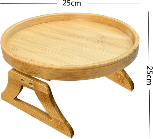 Miniatura 4 de Mesa de clip para el brazo del sofá, mesa multifunción para sofá, bandeja de sofá de bambú con clip en la mesa auxiliar para sofás anchos, bandeja