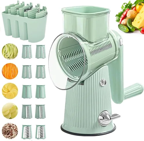 Rallador giratorio 5 en 1, artefacto de cocina 5 en 1, picador de alimentos AYUBOC 5 en 1 gourmet, rallador de queso 5 en 1, picador de alimentos