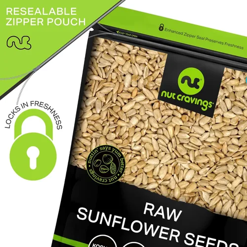 Miniatura 5 de NUT CRAVINGS - Granos de semillas de girasol crudas para comer, sin sal, sin cáscara, (16 onzas - 1 libra) empaquetadas frescas en bolsa resellable