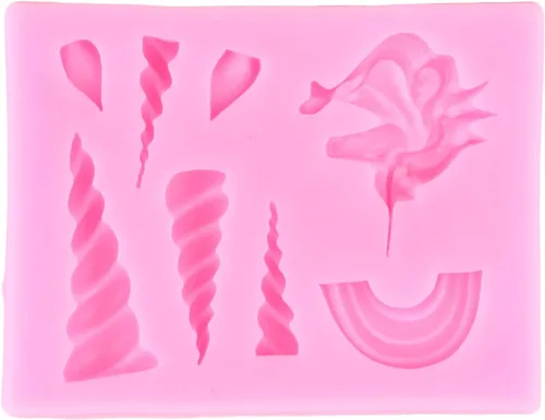 Miniatura 4 de Moldes de silicona con diseño de unicornios arcoíris, orejas de cuerno, moldes de fondant para decoración de pasteles, decoración de cupcakes
