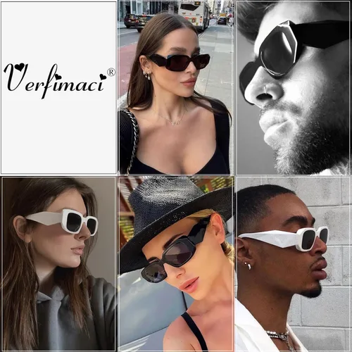 Miniatura 2 de Verfimaci Gafas de sol rectangulares de moda para mujeres y hombres gafas de sol cuadradas