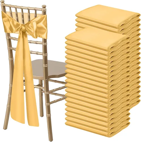 Miniatura 32 de 10 PCS Lazos de Satén Azul Bebé para Sillas Bandas Universales Cintas para Sillas Lazos Traseros para Bodas Fiestas Recepciones Eventos Banquetes