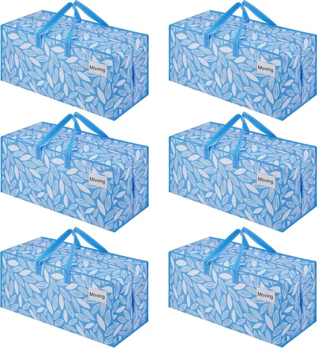 Miniatura 40 de VENO Paquete de 2 bolsas de mudanza, correas de mochila, mudanza, cajas de almacenamiento universitario, con tapas, resistentes, extragrandes, asas