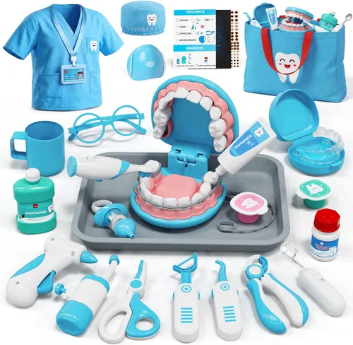 Kit de Médico de Lehoo Castle para Niños Pequeños de 3 a 5, Juego de Dentista para Niños, Juguetes para Niñas y Niños de 4+ Años, Juego de