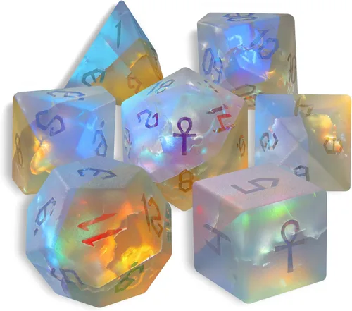 Miniatura 14 de LUCKY-M Juego de dados de piedras preciosas DND, juego de dados de mazmorras y dragones, juegos de dados RPG, accesorios de regalo