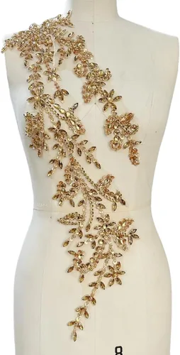 Miniatura 15 de PLune Diamantes de imitación acrílicos brillantes hechos a mano en apliques de encaje, cuentas de costura, parches para accesorios para vestido