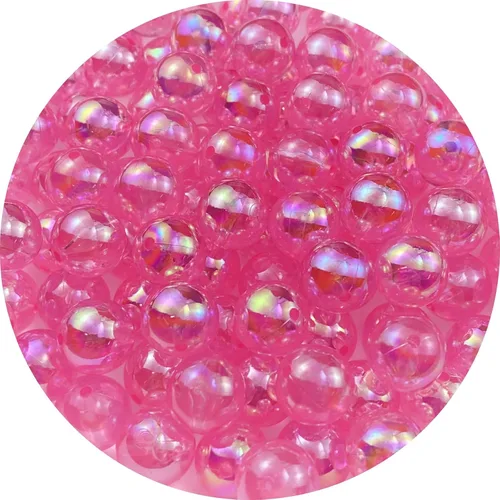 Miniatura 9 de 400 cuentas redondas acrílicas de 0.315 pulgadas de color AB, cuentas espaciadoras redondas con agujeros para aretes, pulseras, collares, llaveros