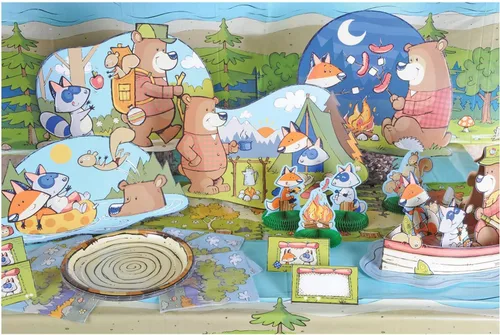 Miniatura 5 de Beistle 16 platos de papel desechables Woodland Friends, suministros de fiesta de cumpleaños con temática de animales