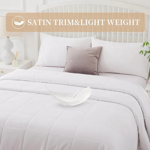 Miniatura 3 de COMFLIVE - Manta con relleno alternativo - Manta acolchada de microfibra tamaño King con borde satinado, mantas de cama para todas las estaciones