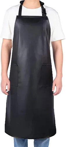 Miniatura 9 de Homsolver Heavy Duty Vinyl Waterproof Apron for Unisex Adult, Ultra Lightweight, Chemical Resistant Industrial Work Apron Negro