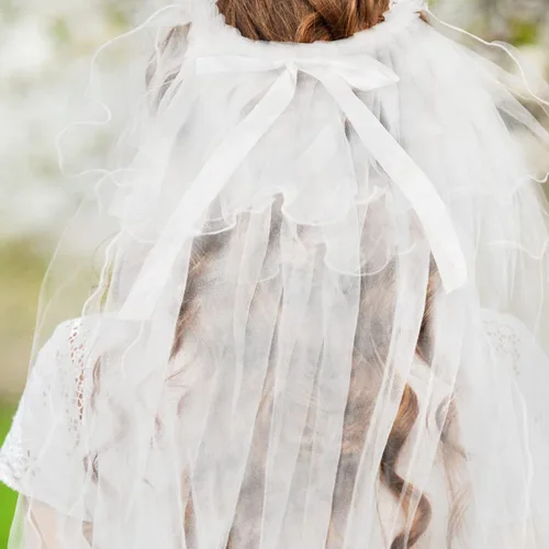 Miniatura 9 de Lurrose Diadema de flores para niñas de primera comunión, velo de flores, corona de flores, diadema para boda, guirnalda floral, corona de comunión