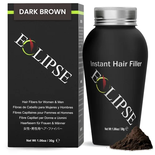 Miniatura 13 de ECLIPSE - Fibras de cabello negras para adelgazar el cabello para mujeres y hombres para ocultar la pérdida de cabello en 15 segundos, 100% fibras