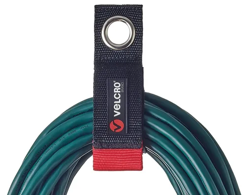 VELCRO Brand Soporte organizador de cables de extensión. Correas resistentes para organización y almacenamiento de garaje. Ojales resistentes a la