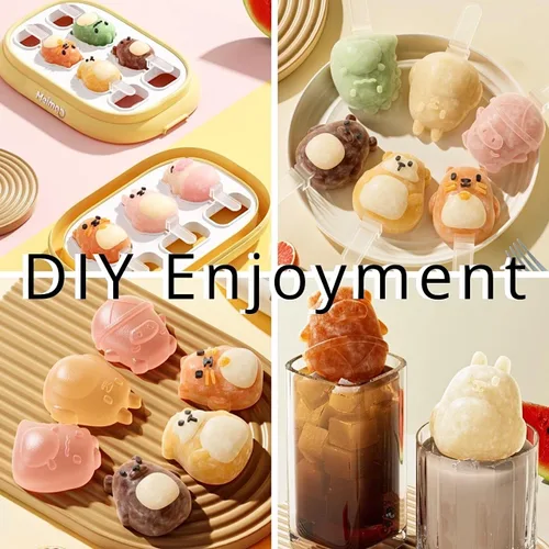 Miniatura 5 de AuraGlor Juego de 7 moldes para paletas de doble capa, para hacer helados, accesorios de cocina para hacer helados, fácil liberación, reutilizable