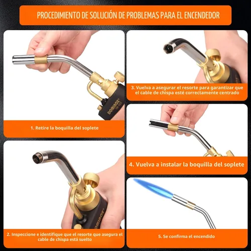 Miniatura 3 de Cabezal de Antorcha de Propano, Cabezal de Antorcha de Alta Intensidad con Arranque por Gatillo, Kit de Antorcha de Gas Map para Propano, Gas Map