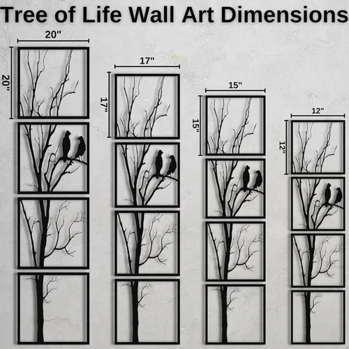 Miniatura 4 de Arte de pared de árbol y pájaros de metal, arte de árbol de metal, decoración de pared de metal, decoración de pared de metal, arte de pared