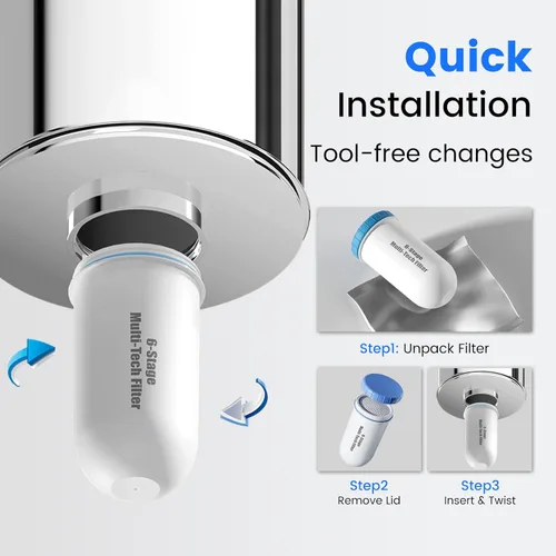 Miniatura 8 de Purewell Sistema de filtro de agua por gravedad de 6 etapas sin PFAS con ventana de nivel de agua de PC, certificado para reducir el plomo, PFAS