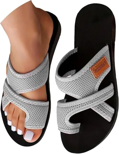 Miniatura 8 de Sandalias ortopédicas para mujer con soporte de arco elegantes y ortopédicas para pies planos, cómodas pantuflas para caminar 2026 Khaki