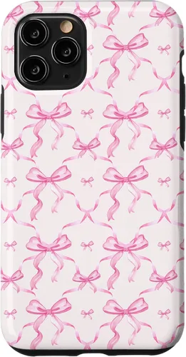 Miniatura 28 de Cintas y lazos estéticos rosas para iPhone 16 en estuche de acuarela