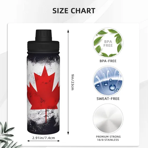 Miniatura 4 de Canadian Flag Insulated Stainless Steel Kettle Print Funny Water Bottle Insulated Ideal for Sports and Travel