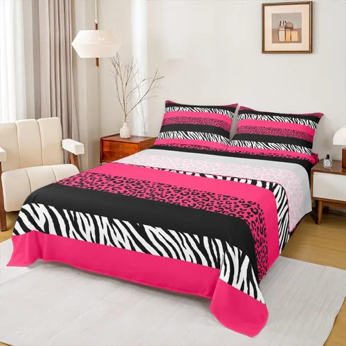 Miniatura 15 de Juego de sábanas abstractas de piel de guepardo, tamaño individual, decoración de lujo para habitación de niños, niñas y mujeres, juego de ropa