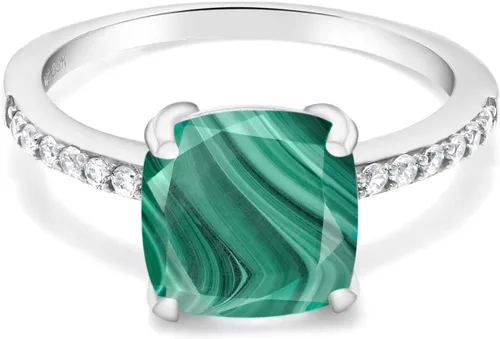 Miniatura 63 de Gem Stone King Anillo de compromiso de plata de ley 925 con piedra preciosa de corte cojín de 0.315 in Anillo de compromiso de aniversario de boda