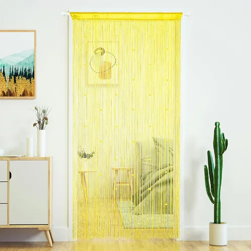 Miniatura 14 de YaoYue Cortina de Hilos con Cuentas para Puerta, Cortinas de Hilos para Puerta, con Borlas, Cuentas, Franja Colgante, Divisores de Habitación